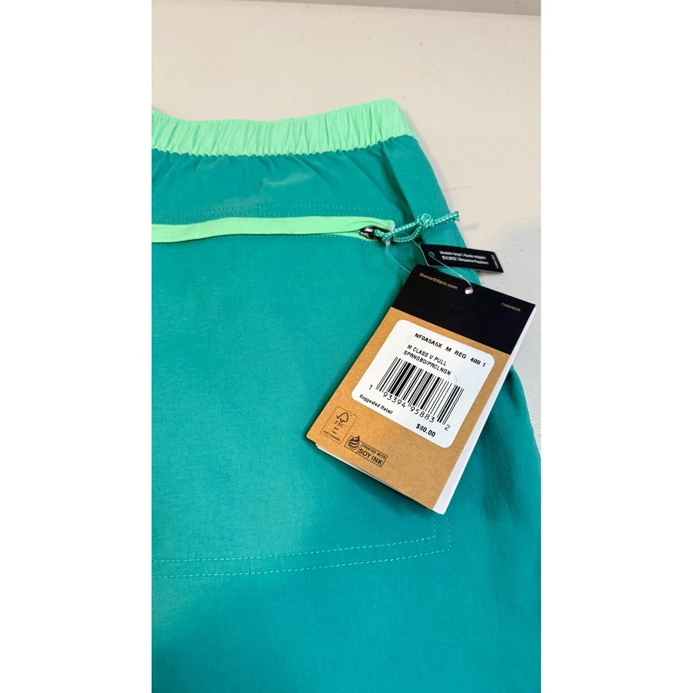 The North Face Class V Pull On Shorts Green Relaxed Fit Mens Medium NEW